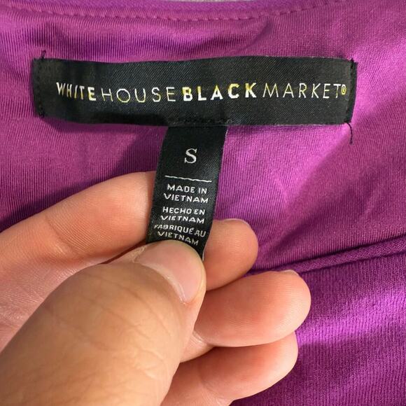 White House Black Market Purple Ruched Sheath Dress, S - Picture 6 of 7